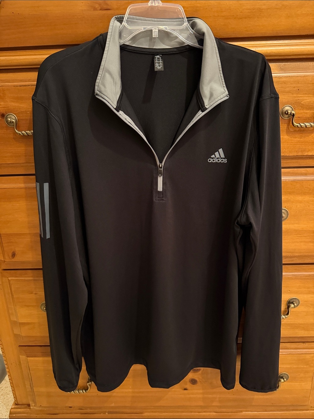 adidas Black Performance Quarter-Zip with Gray Trim